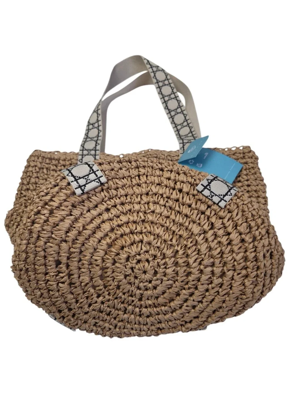 Kiss Sea | Tan Woven Medium Summer Bag